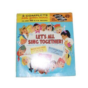 Vintage Little Golden Records 'Lets All Sing Together!' Childrens Vinyl Record-E